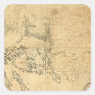 Pegatina Cuadrada Mapa del territorio de los Estados Unidos