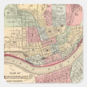 Regalos Mapa De Cincinnati Del Vintage Zazzle Es