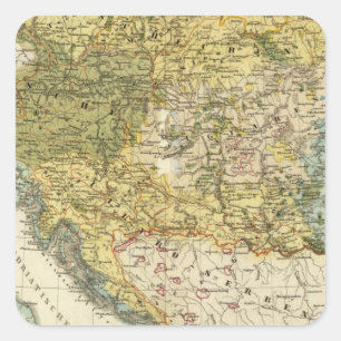 Pegatina Cuadrada Mapa etnográfico de Europa