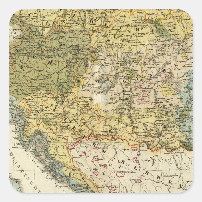 Pegatina Cuadrada Mapa etnográfico de Europa (Anverso)