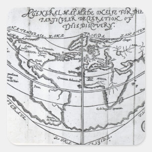 Pegatina Cuadrada Mapa general