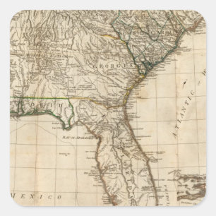 Pegatina Cuadrada Mapa general de las colonias británicas del sur