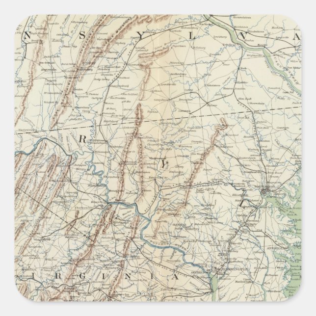 Pegatina Cuadrada Mapa general I (Anverso)