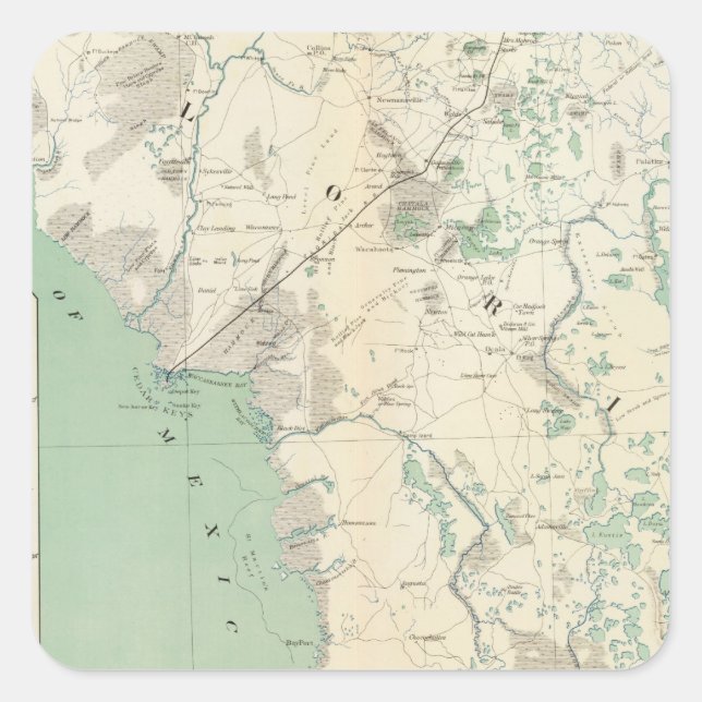 Pegatina Cuadrada Mapa general XI (Anverso)