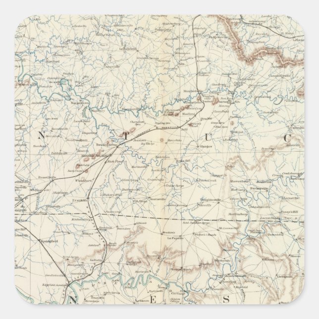 Pegatina Cuadrada Mapa general XV (Anverso)