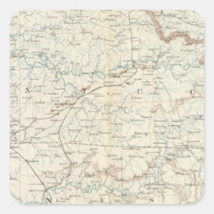 Pegatina Cuadrada Mapa general XV