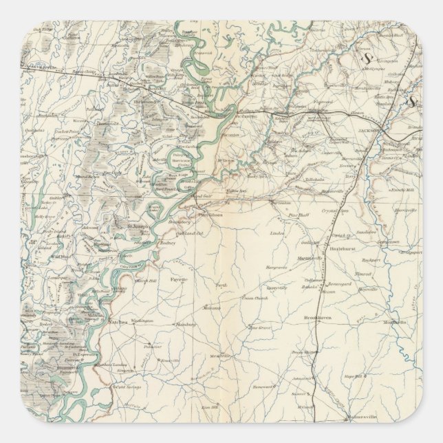 Pegatina Cuadrada Mapa general XX (Anverso)