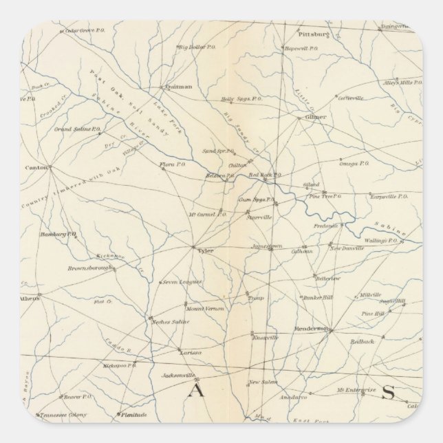 Pegatina Cuadrada Mapa general XXIII (Anverso)