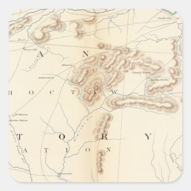 Pegatina Cuadrada Mapa general XXIV (Anverso)
