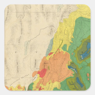 Pegatina Cuadrada Mapa geológico de la parte occidental