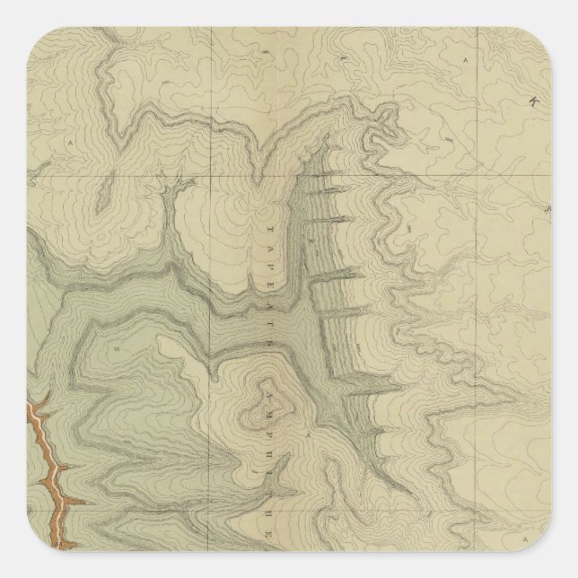 Pegatina Cuadrada Mapa Geológico Del Sur (Anverso)