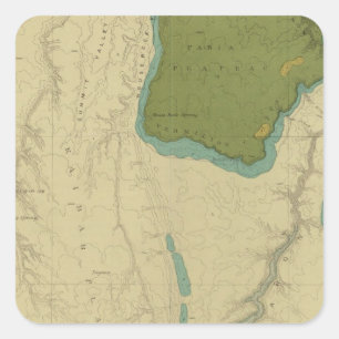 Pegatina Cuadrada Mapa geológico que muestra el Kanab