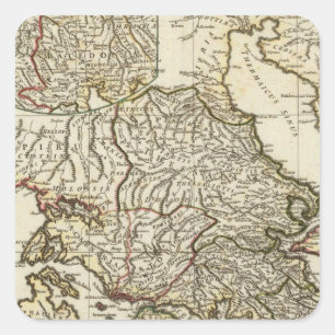 Pegatina Cuadrada Mapa griego antiguo