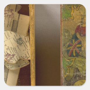 Pegatina Cuadrada Mapa mundial de Humphries