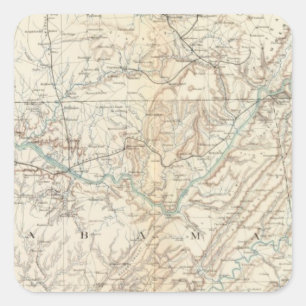 Pegatina Cuadrada Mapa XIV de la GEN