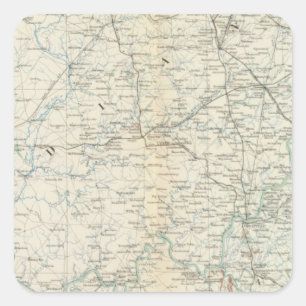 Pegatina Cuadrada Mapa XVI de la GEN