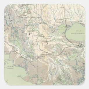 Pegatina Cuadrada Mapa XXI de la GEN