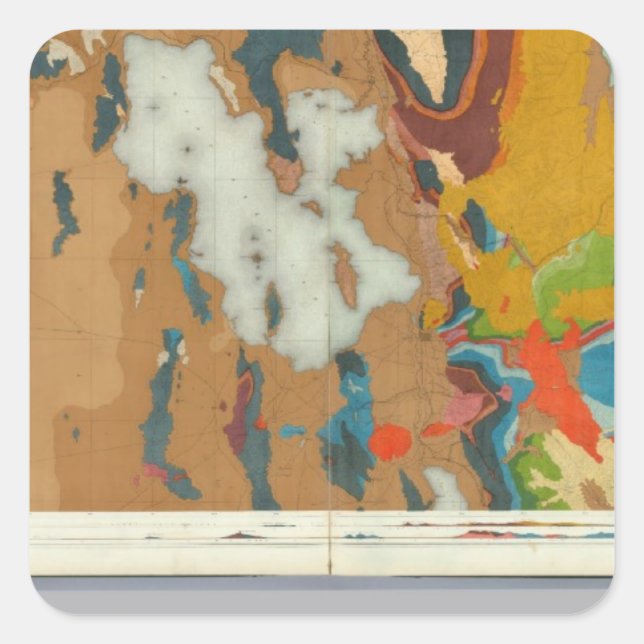 Pegatina Cuadrada Mapas geológicos compuestos IV, 40º estudio parale (Anverso)