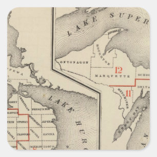 Pegatina Cuadrada Mapas mostrando los distritos electorales