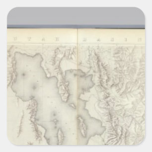 Pegatina Cuadrada Mapas topográficos compuestos IV