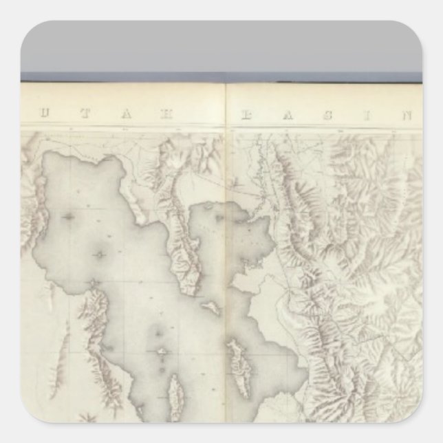 Pegatina Cuadrada Mapas topográficos compuestos IV (Anverso)