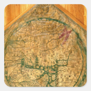 Pegatina Cuadrada Mappa Mundi, c.1290