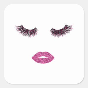 Pegatina Cuadrada Maquillaje con efecto purpurina