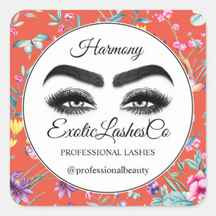 Pegatina Cuadrada Maquillaje Eyelash Empaquetamiento Limpiador Naran