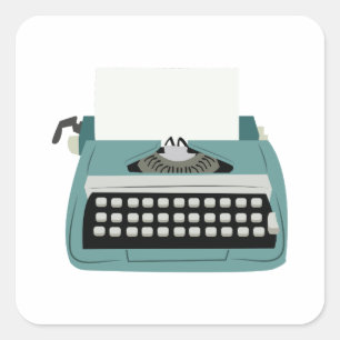 Pegatina Cuadrada Máquina de escribir