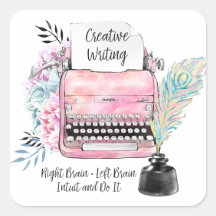 Máquina de escribir y entrada rosa de vintage