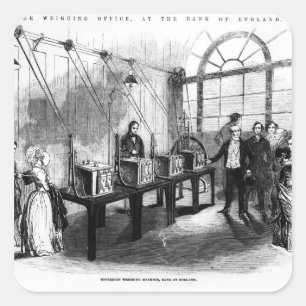Pegatina Cuadrada Máquina de pesaje soberano, Banco de Inglaterra