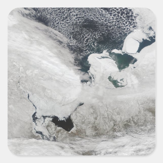 Pegatina Cuadrada Mar Blanco, Rusia (Anverso)