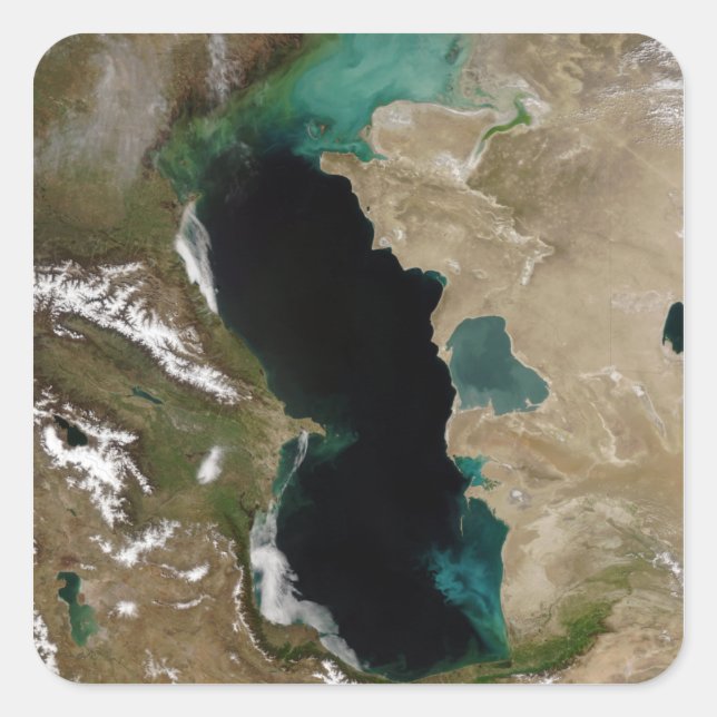 Pegatina Cuadrada Mar Caspio (Anverso)