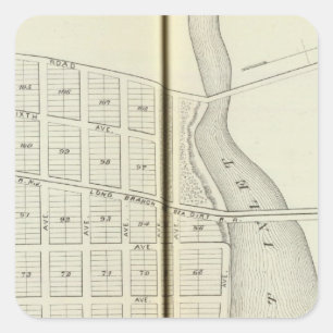 Pegatina Cuadrada Mar ceñido y playa del lago spring, el condado de