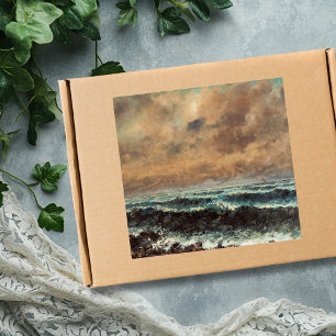 Pegatina Cuadrada Mar de Otoño - Gustave Courbet