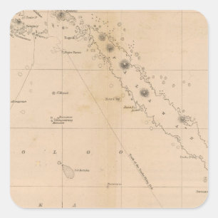 Pegatina Cuadrada Mar de Sooloo, archipiélago, Filipinas