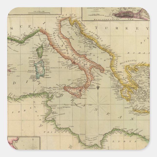 Pegatina Cuadrada Mar Mediterráneo 6 (Anverso)