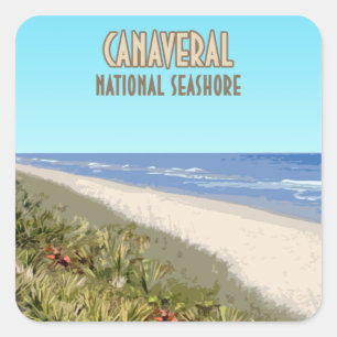 Pegatina Cuadrada Mar Nacional Canaveral Florida