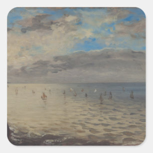 Pegatina Cuadrada Mar visto de las alturas de Dieppe