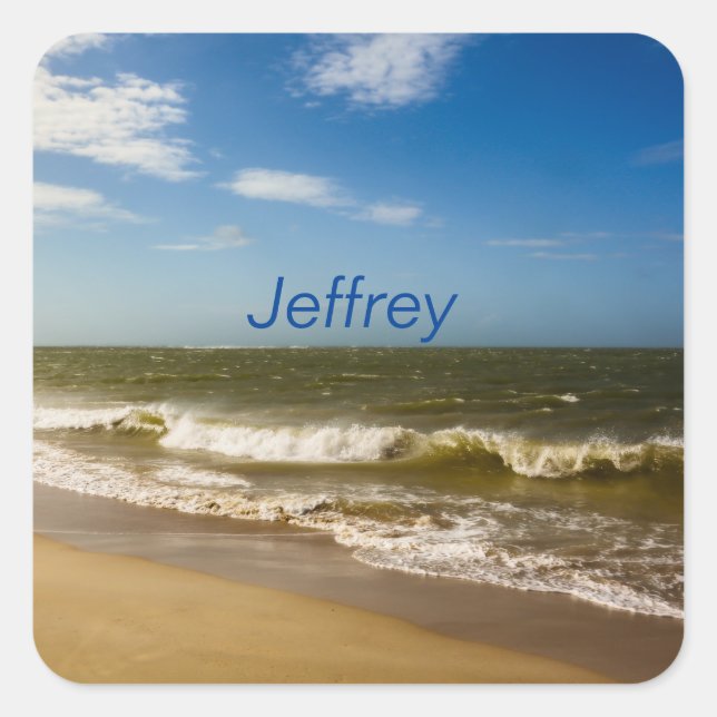 Pegatina Cuadrada Mar y olas (Anverso)