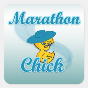 Pegatina Cuadrada Marathon Chick #3