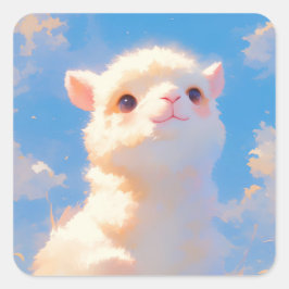 Pegatina Cuadrada Maravilla de Alpaca Suave
