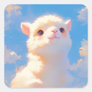 Pegatina Cuadrada Maravilla de Alpaca Suave
