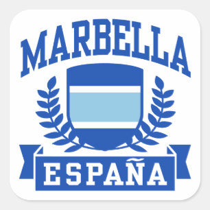 Pegatina Cuadrada Marbella Espana
