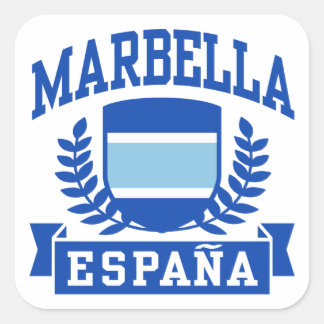 Pegatina Cuadrada Marbella Espana