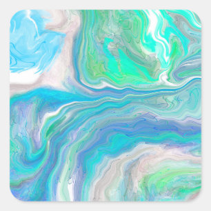 Pegatina Cuadrada Marble de vidrio marino