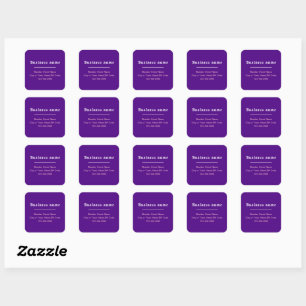 Pegatina Cuadrada Marca comercial de texto sencillo mínima en morado