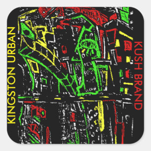 PEGATINA CUADRADA MARCA KINGSTON URBAN KUSH