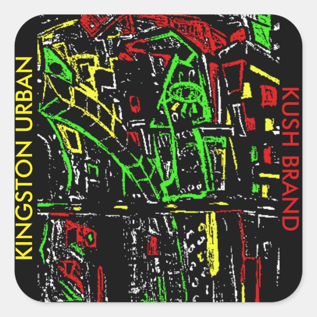 PEGATINA CUADRADA MARCA KINGSTON URBAN KUSH (Anverso)