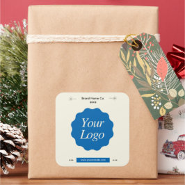 Pegatina Cuadrada Marca Minimalista del logotipo profesional para em